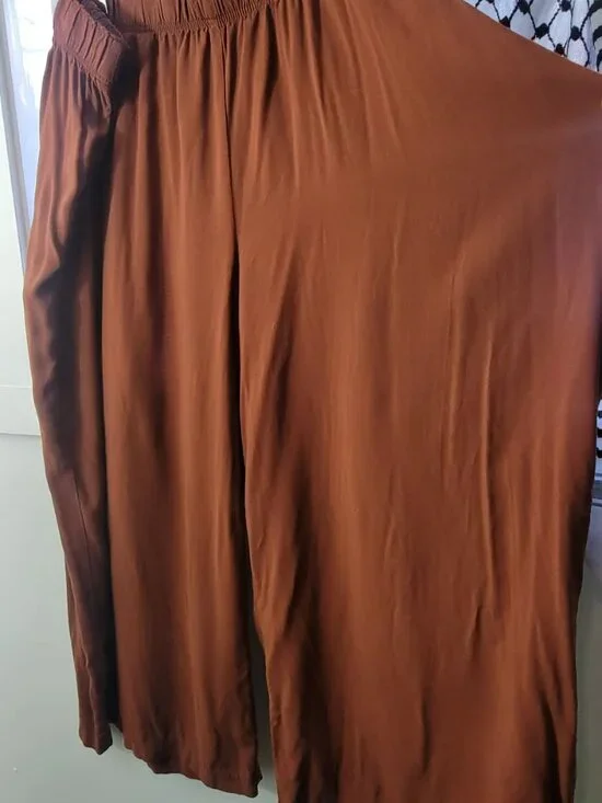 Plus size H&M "Rust Red" Cropped Pull-On Pants Size XXL Loose Fit - Picture 3 of 5